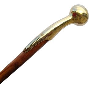 Antique Knob Head Walking Stick/Cane - Designer Premium Wooden Carved Walking Cane - Beautiful Handmade Foldable Cane With Brass Golden Head Cane For Men and Women Comfortable Best Christmas Gift