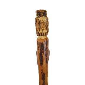 Walking Stick - Hand Carved Owl Carving by Creation Carvings - Custom Height Up to 60"