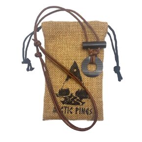 Circle Fire Starter Necklace (Blue Cord, Black Circle)
