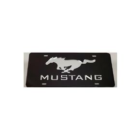 MUSTANG Custom Mirror Laser Cut Inlaid Acrylic License Plate Personalized Vanity Auto Tag