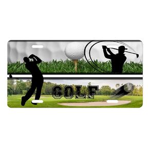 Golf Vanity Decorative Aluminum Front License Plate (Golf Swing)