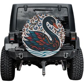 Swan Spare Tire Cover With Or Without Backup Camera Hole, Swan Lovers Spare Tire Cover