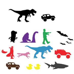 T-Rex with offroad vehicle decal for windshield easter egg for Jeep Wrangler (Just the single Decal)