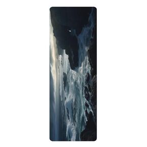 المياه الهادئة: Microfiber Rubber Yoga Mat | آسر الأمواج تحطمها الساحلية أوشن تراجع | Harmony Mind and Body Fitness Accessory 24 "× 68"