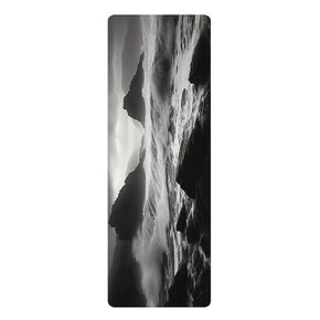 زيادة ماجستيك: Microfiber Rubber Yoga Mat | دراماتيكية أحادية اللون تحطم الأمواج المحيط | Harmony Mind and Body Fitness Accessory 24 "× 68"