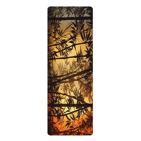 التوازن الطبيعي: Microfiber Rubber Yoga Mat | صورة ظلية الخيزران غابات حديقة التراجع | Harmony Mind and Body Fitness Accessory 24 "× 68"