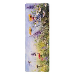الجمال الطبيعي: Microfiber Rubber Yoga Mat | الزهور الزهور الزهور الزهور البرية أزهار أزهار | Harmony Mind and Body Fitness Accessory 24 "× 68"
