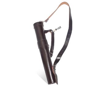 Traditional Shoulder Back Quiver Bow Leather Arrow Holder with Large Pouch Handmade Straps Belt Bag (Brown)