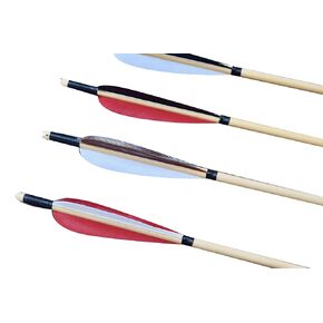 Traditional Wooden Arrows - Turkey Feather - 125 Grain Field Target Points
