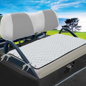 YOKYHOM Golf Cart Seat Covers, Ice Silk Fabric Golf Cart Seat Towel Blanket, Anti-Slip Low Surface + Adaptable Tie Rope Design, Perfect for Yamaha, EZGO, Club Car and More Golf Carts (39''x 22'')