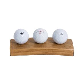 Wine Barrel Golf Display, 3 Balls, Natural Finish