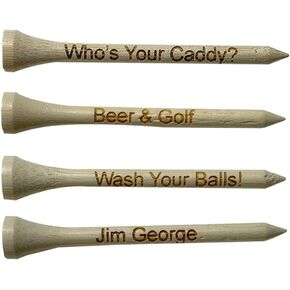 Bird's Wood Shack Custom Engraved Bamboo Golf Tees - Personalized Mini Golf Tees - Stronger Than Traditional Wood - Green-Friendly Bamboo Golf Tees with Secure Grip (Pack of 10)