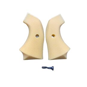 'MAUL' Chiappa SAA 1873 Grips Made In USA Honeycomb Black Extended w/hardware (Aged Ivory, Smooth)