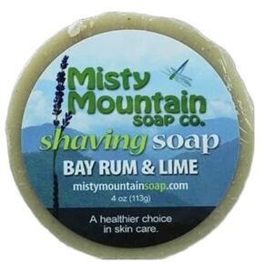 صابون بار الحلاقة - Bay Rum & Lime - مصنوع يدويًا بالزيوت الطبيعية والزبد من قبل شركة Misty Mountain Soap Co.
