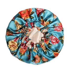 100% Mulberry Silk Bonnet for Sleeping Women - Handmade in USA 19 Momme Double Layer Reversible Silk Hair Wrap, Non-Slip Bonnet for Curly & Natural Hair, Luxury Hair Protection While Sleeping (Wild Rose Print)