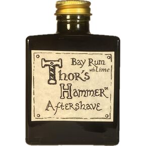 Lime Bay Rum Aftershave Limited Edition with Orifice Reducer, Thor's Hammer Lime Bay Rum, 5 oz