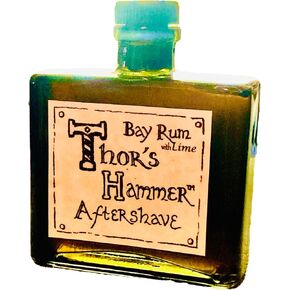 Lime Bay Rum Aftershave Limited Edition, Thor's Hammer Bay with Lime, All Natural, 8 oz