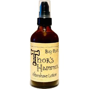 Bay Rum Aftershave Balm, Thor's Hammer Bay Rum Aftershave Lotion with Treatment Pump, 4 oz