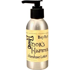 Bay Rum Aftershave Balm, Thor's Hammer Classic Bay Rum, Viking Aftershave Lotion, 4 oz (Metal Bottle)