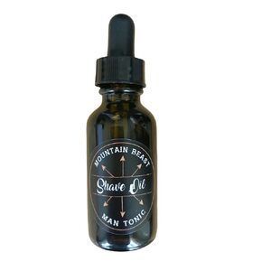 Shaving Oil by Mountain Beast Man Tonic, Shave Beard, Legs, Back, Bald Head, Your Sensitive Area, Silky Oil for Smooth, Soothing Manscape