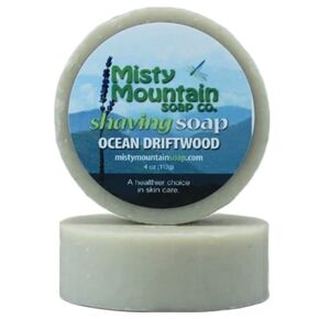 صابون الحلق للرجال - خشب المحيط Driftwood - مصنوع يدويًا بالزيوت الطبيعية والزبد من قبل شركة Misty Mountain Soap Co.