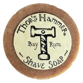 Bay Rum Shaving Soap, Thor's Hammer Bay Rum Wet Shaving Soap Puck, All Natural, 3.4 oz