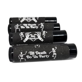 Till Death Do Us Party Handmade Beeswax Lip Balm | Natural Gothic Wedding Favor, Halloween Party Gift