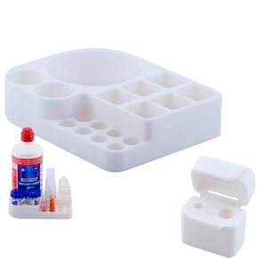 Complete Scleral Lens Starter Kit – Holder for Solution, Cleaning Cases, Lens Tools & Compact Travel Case Set (Electric Rainbow)