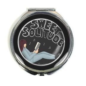 Sweet Solitude Handmade Art Compact Pocket Purse Mirror - Introvert Personality Gift Accessory | Morgan Cerese Art