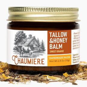 Herb Infused Organic Grass Fed Beef Tallow Honey Balm -Tallow Face Moisturizer - Whipped Tallow and Honey Balm - Raw Honey, Facial Lotion for Sensitive Skin - 2.5 oz