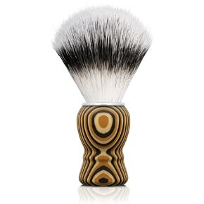 Hand Crafted Pure Badger Shaving Brush for Wet Shave, Soft Bristle, Art Annual Ring Wood Handle, Best Gift for Bearded Man