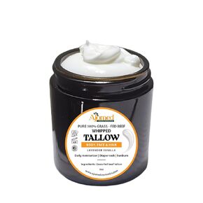 Whipped Grass-Fed Beef Tallow cream, unscented tallow balm for skin, dry skin body butter, whipped tallow Face and Body moisturizer 4fl.oz (Unscented)