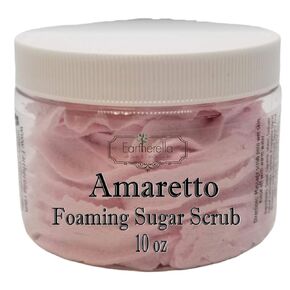 AMARETTO Cherry Almond Exfoliating Foaming Sugar Body Scrub, 10 oz jar