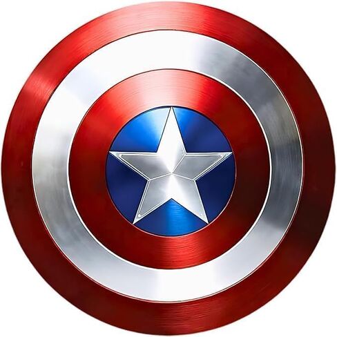 Captain Shield, Captain Round Shield Metal Replica Halloween Medieval Armor Cosplay Shield, Shield, LARP Combat Shield Red Rustic Vintage Home Decor Gifts Theater Play America Shield (24 Inches) in Saudi Arabia