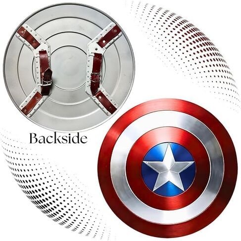 Captain Shield, Captain Round Shield Metal Replica Halloween Medieval Armor Cosplay Shield, Shield, LARP Combat Shield Red Rustic Vintage Home Decor Gifts Theater Play America Shield (24 Inches) in Saudi Arabia