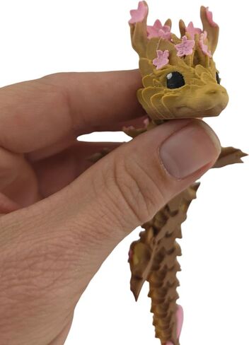 ثلاثية الأبعاد المطبوعة Cherry Blossom Dragon-6in مفصلية الخيال القابلة للتحصيل ، ديكور مكتب ساكورا (Matte Pastel Rainbow) in Kuwait