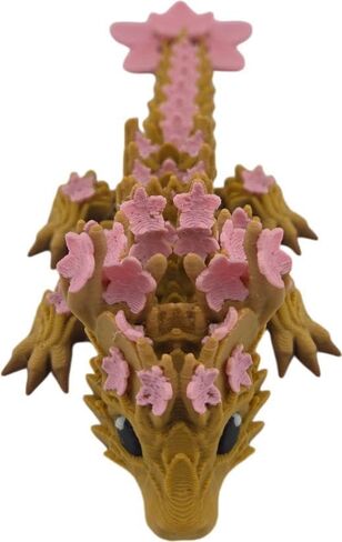ثلاثية الأبعاد المطبوعة Cherry Blossom Dragon-6in مفصلية الخيال القابلة للتحصيل ، ديكور مكتب ساكورا (Matte Pastel Rainbow) in Kuwait