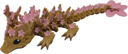 ثلاثية الأبعاد المطبوعة Cherry Blossom Dragon-6in مفصلية الخيال القابلة للتحصيل ، ديكور مكتب ساكورا (Matte Pastel Rainbow) in Kuwait