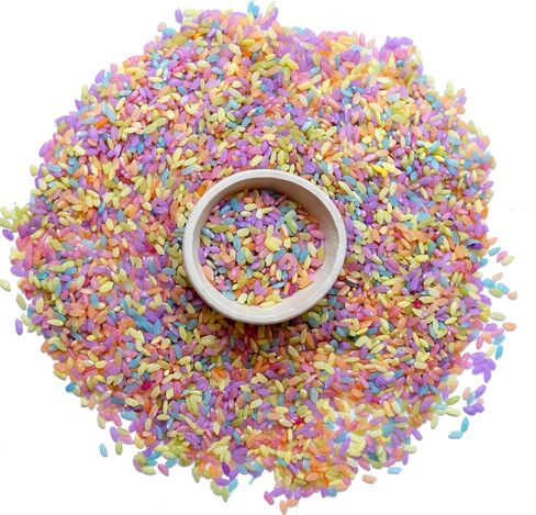 Rainbow Colored Rice, Sensory Rice, Colored Rice, Sensory Bin Filler, Sensory Filler (Bright Rainbow Sensory Rice, 4 CUPS) in Saudi Arabia