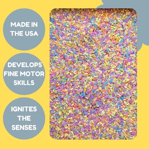 Rainbow Colored Rice, Sensory Rice, Colored Rice, Sensory Bin Filler, Sensory Filler (Bright Rainbow Sensory Rice, 4 CUPS) in Saudi Arabia
