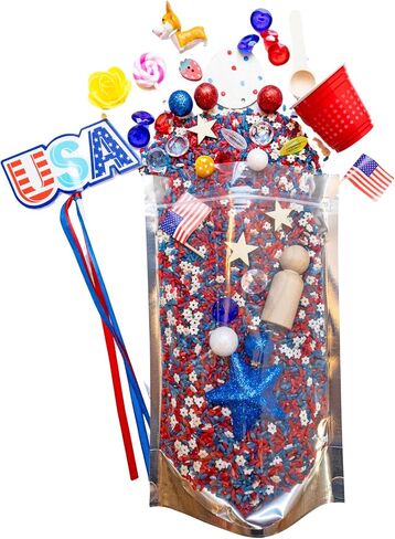 4th of July Sensory Bin For Kids, Pour and Play Sensory Bins For Kids, 4th of July Sensory Toys, Sensory toys for kids 3-5, Preschool Items, Sensory Play Toys For Kids (4th Of July Sensory Bin) in Saudi Arabia