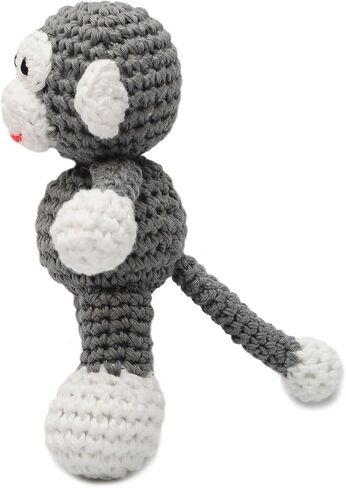 Bigfoot Monkey Crochet Doll Handmade Amigurumi Plush Toy VAC (Gray) in Saudi Arabia