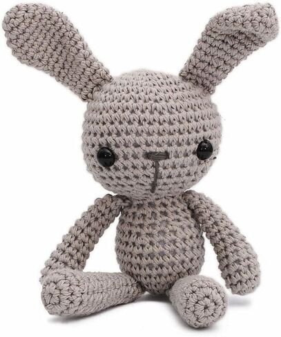 دمية أرنب صغيرة ذات أرنب طويل من الصنع يدويًا Amigurumi Plush Toy Vac (كريم) in Kuwait
