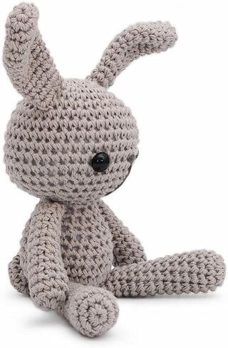 دمية أرنب صغيرة ذات أرنب طويل من الصنع يدويًا Amigurumi Plush Toy Vac (كريم) in Kuwait