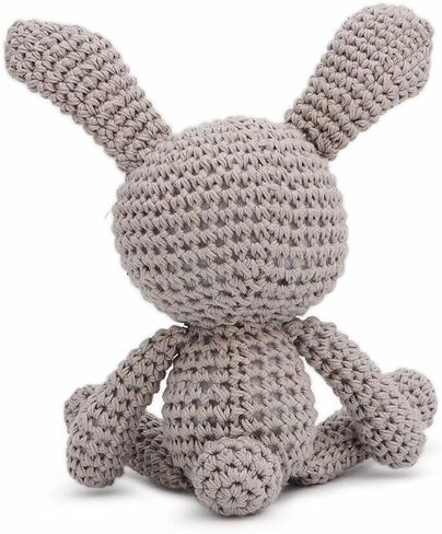 دمية أرنب صغيرة ذات أرنب طويل من الصنع يدويًا Amigurumi Plush Toy Vac (كريم) in Kuwait