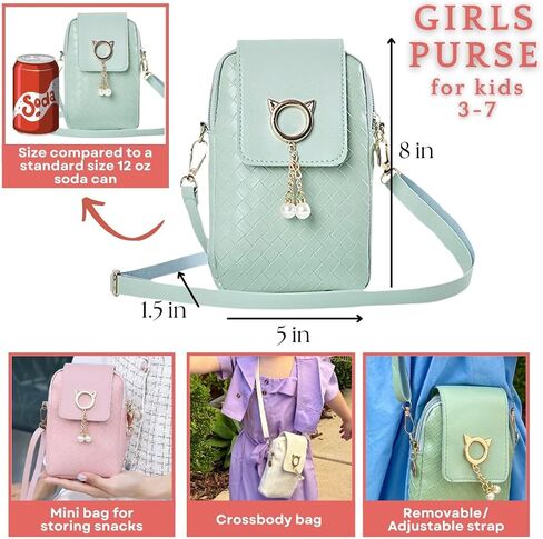 Cat Purse For Girls 4-6 with Cat Shaped Sunglasses & Gift Box | Girls Crossbody Bag | Little Girl Purse for 3 4 5 6 7 Year Old (01-Pink) in Saudi Arabia