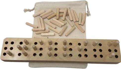Wooden Braille Name Block, 8-Cell Learning Board for Blind Kids or Adults, Pegs Make Letters and Words, Learn and Practice Reading by Touch, for Home, School, and Gifts - By Blind in Mind, The Braille Superstore in Saudi Arabia
