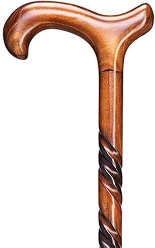 Carved Handmade Wooden Walking Cane - Twisted Walking Stick with Comfort Grip Handle - 36"Premium Carved Designer Lightweight Walking Cane For Men Women in Saudi Arabia