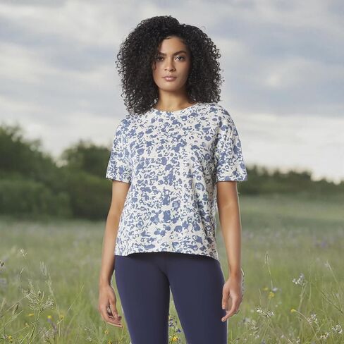 Women's Performance Crew Neck Printed Short Sleeve Boxy Te in Saudi Arabia