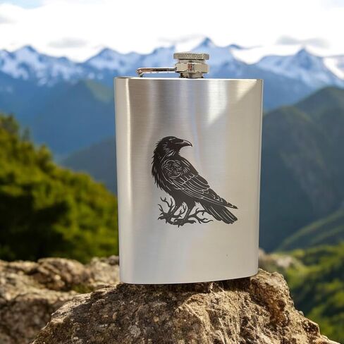 8oz Crow Raven Flask (8 أوقية أسود) in Saudi Arabia